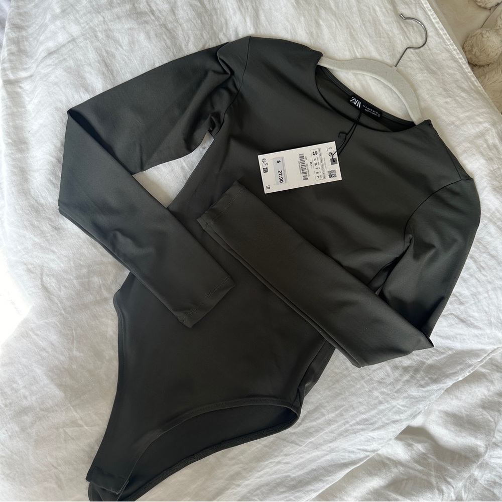 Zara green bodysuit nwt